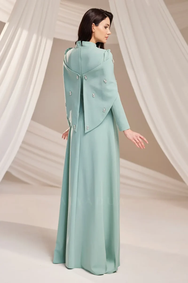 Calvara Modest Formal Dress - Detachable Cape Shoulders 2026