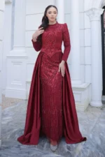 Celeste Modest Evening Gown - Stone Embellished Convertible 2026