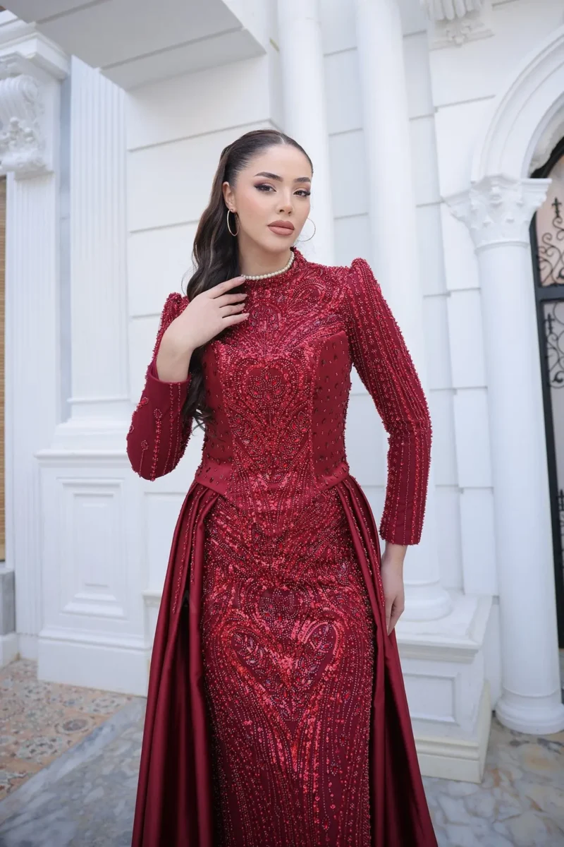 Celeste Modest Evening Gown - Stone Embellished Convertible 2026