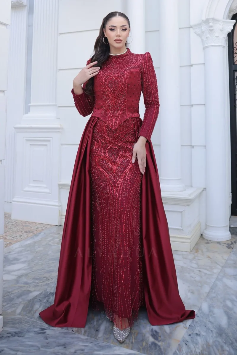 Celeste Modest Evening Gown - Stone Embellished Convertible 2026