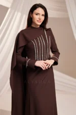 Clarenne Modest Formal Dress - Stone-trim Cape 2026