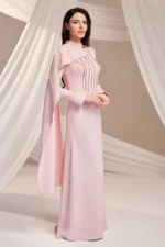 Clarenne Modest Formal Dress - Stone-trim Cape 2026