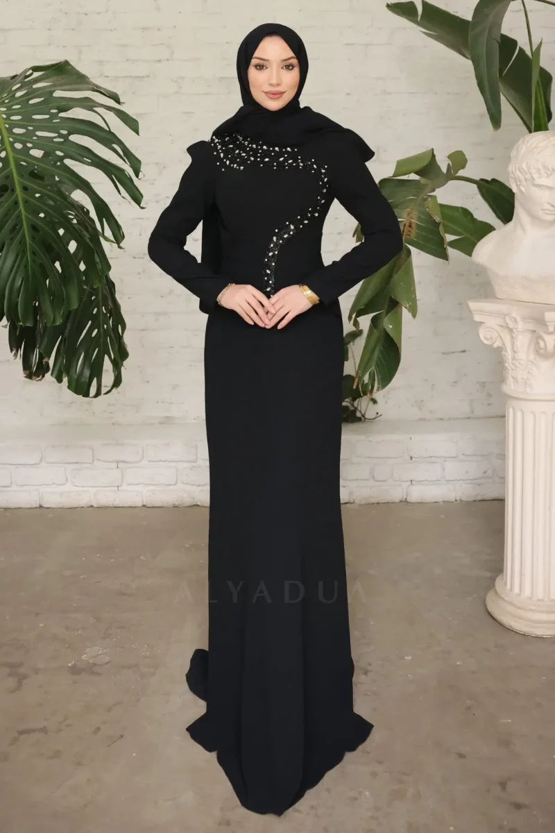 Corvelle Hijab Evening Dress - Stone-embellished Bodice 2026