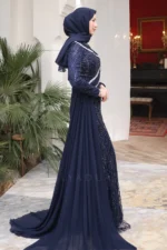 Crystelle Modest Evening Gown - Cross Stone Trim 2026