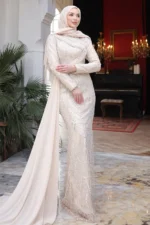 Crystelle Modest Evening Gown - Cross Stone Trim 2026