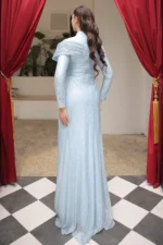 Delvara Islamic Evening Gown - Draped Waist Stone Embellishments 2026