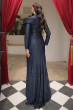 Delvara Islamic Evening Gown - Draped Waist Stone Embellishments 2026