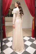 Delvara Islamic Evening Gown - Draped Waist Stone Embellishments 2026