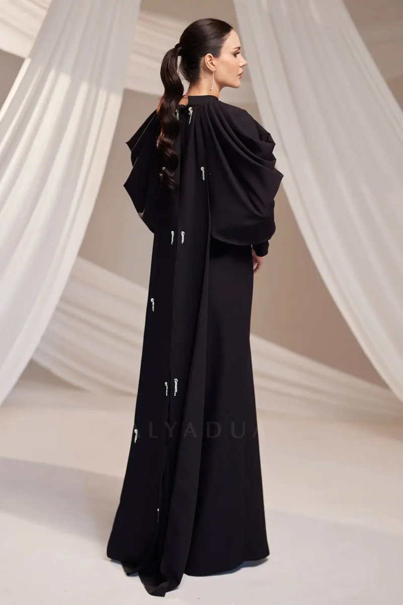 Dravelle Hijab Evening Dress - Draped Shoulder Brooch Detail 2026