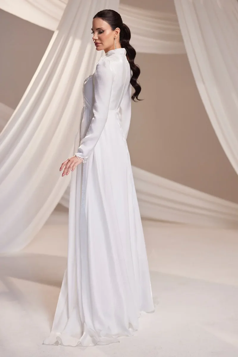 Drelvaine Modest Formal Dress - Draped Chest Chiffon Gown 2026