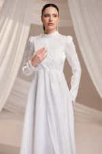 Drelvaine Modest Formal Dress - Draped Chest Chiffon Gown 2026