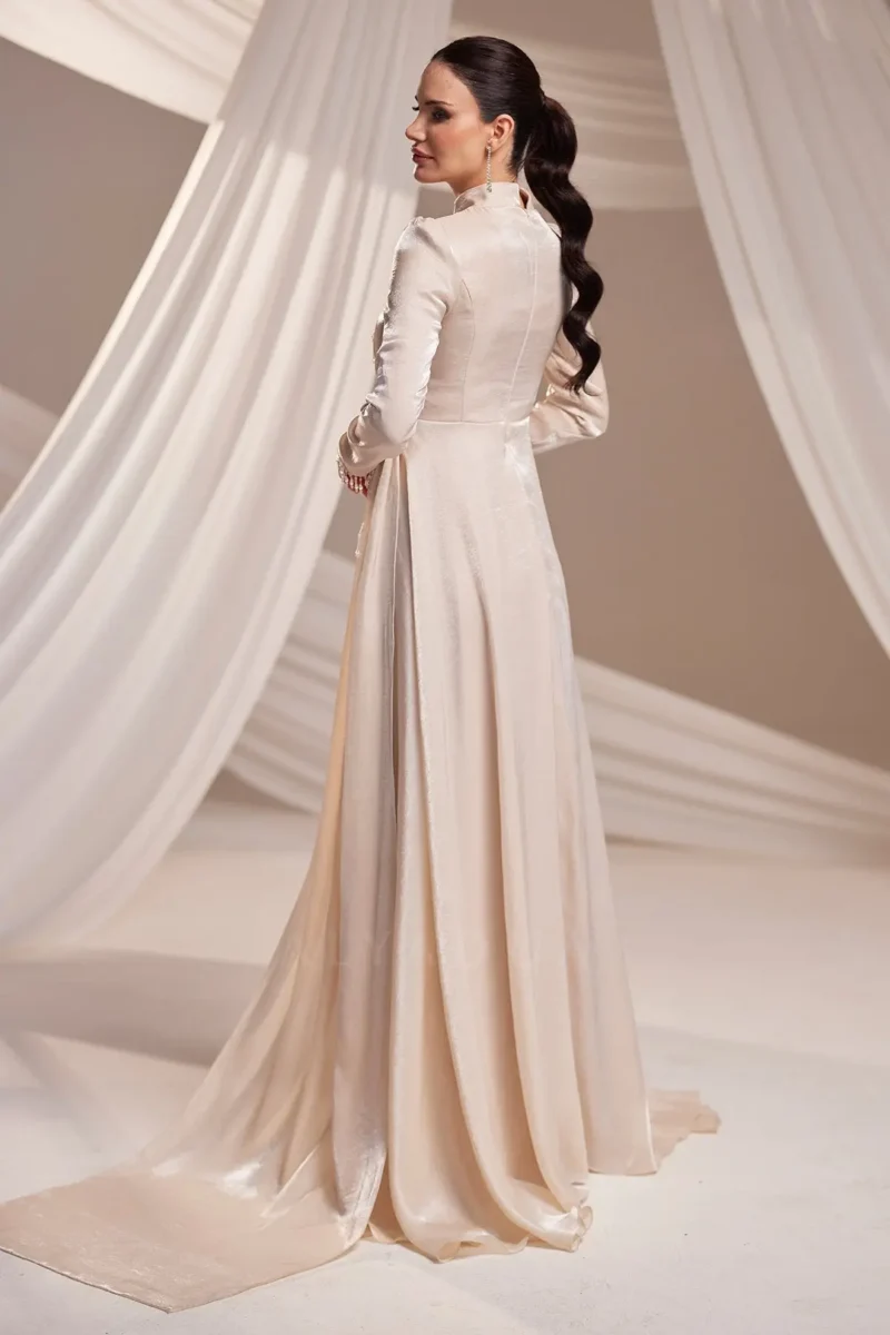 Drelvaine Modest Formal Dress - Draped Chest Chiffon Gown 2026
