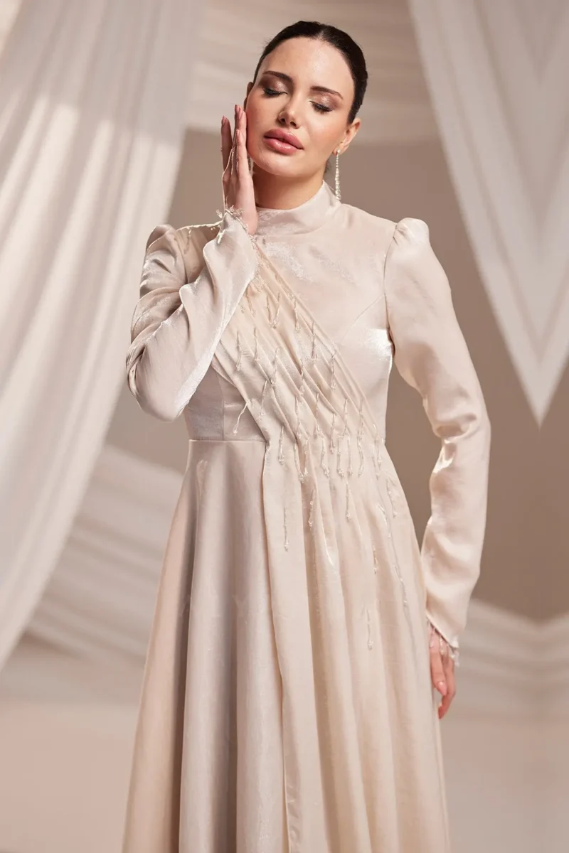 Drelvaine Modest Formal Dress - Draped Chest Chiffon Gown 2026