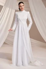 Drelvaine Modest Formal Dress - Draped Chest Chiffon Gown 2026