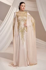 Felvourne Modest Evening Gown - Cape Overlay Embroidered Gown 2026