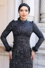 Glimette Hijab Evening Dress - Shimmer Tulle Cuffs 2026