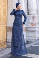 Glimette Hijab Evening Dress - Shimmer Tulle Cuffs 2026