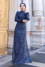 Glimette Hijab Evening Dress - Shimmer Tulle Cuffs 2026