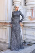 Glimette Hijab Evening Dress - Shimmer Tulle Cuffs 2026