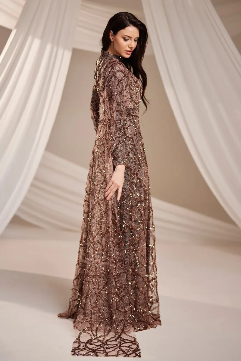 Lirenne Modest Formal Dress - Sequin Lace Drape 2026