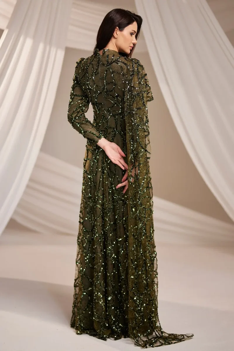 Lirenne Modest Formal Dress - Sequin Lace Drape 2026