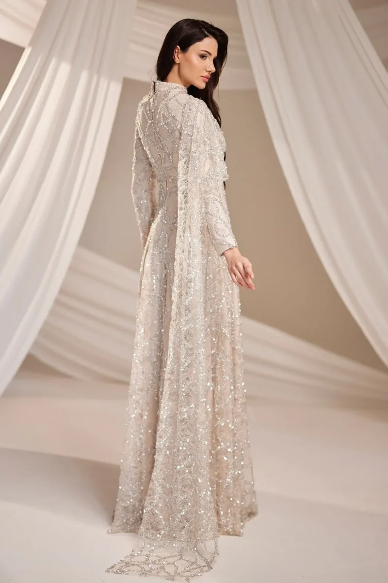 Lirenne Modest Formal Dress - Sequin Lace Drape 2026