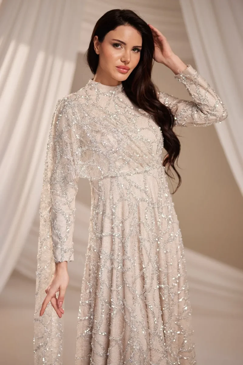 Lirenne Modest Formal Dress - Sequin Lace Drape 2026