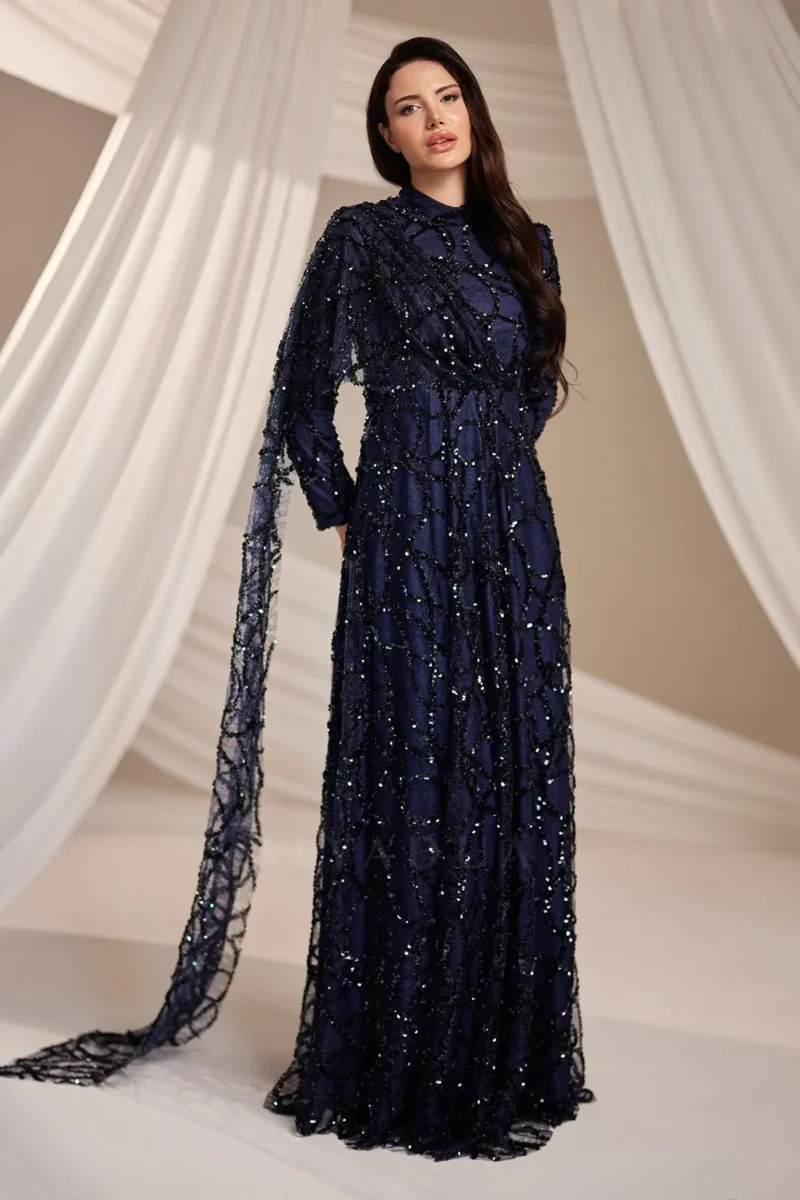 Lirenne Modest Formal Dress - Sequin Lace Drape 2026