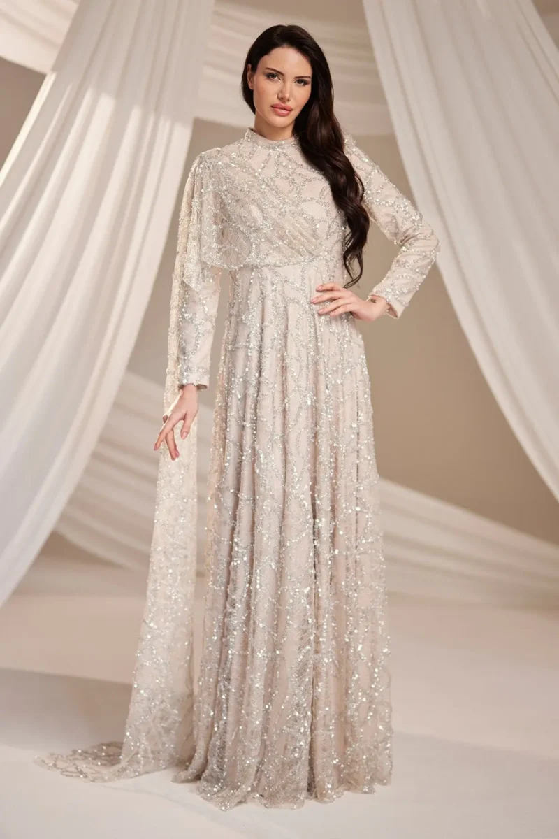 Lirenne Modest Formal Dress - Sequin Lace Drape 2026