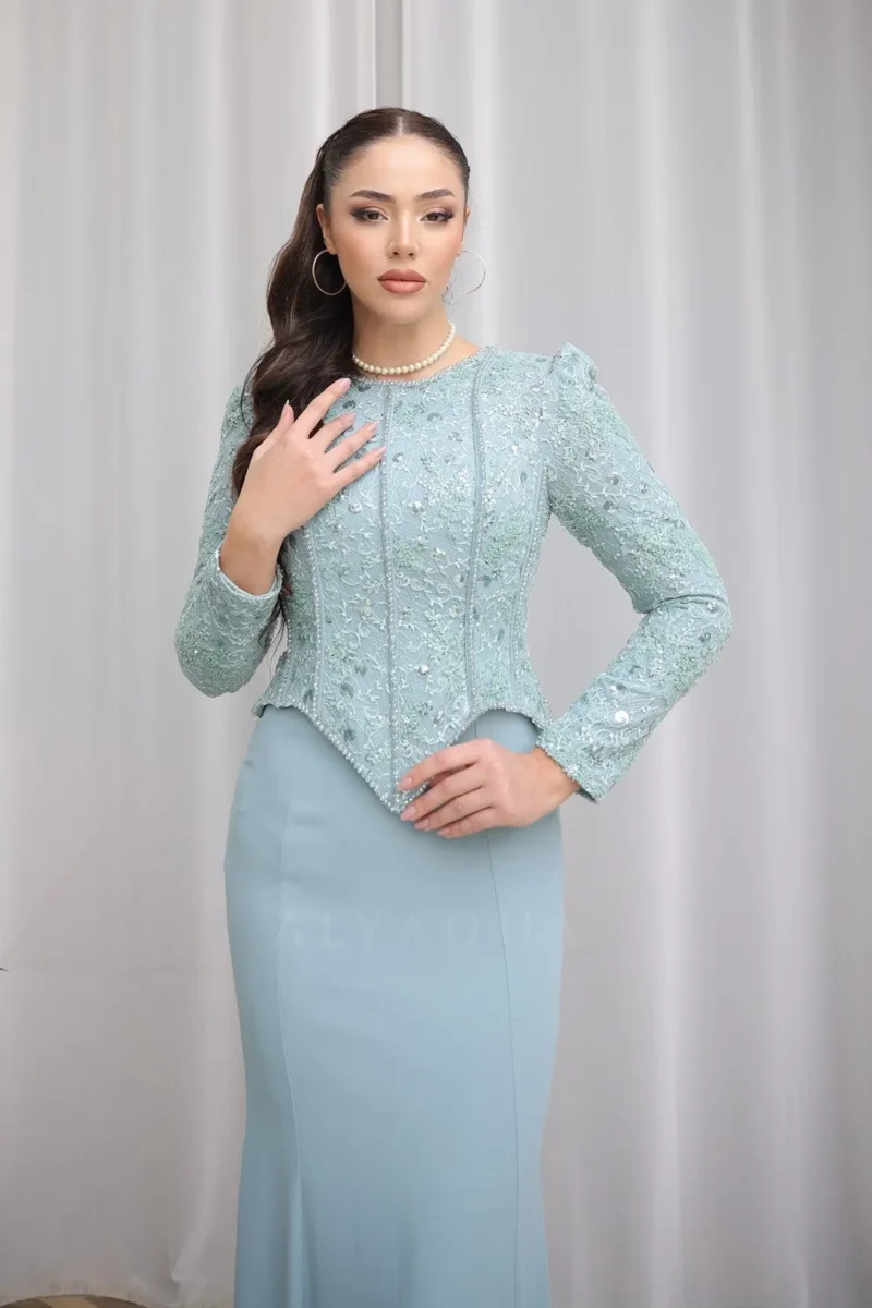 Melvaine Modest Formal Dress - Lace Bodice Mermaid 2026