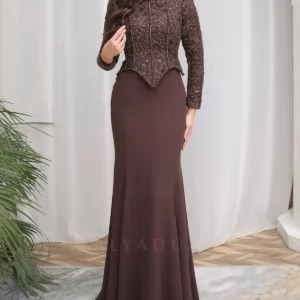 Melvaine Modest Formal Dress - Lace Bodice Mermaid 2026