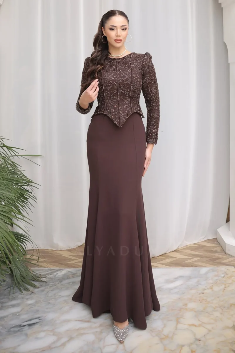 Melvaine Modest Formal Dress - Lace Bodice Mermaid 2026