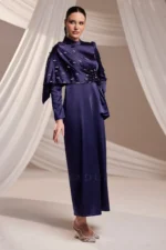Mirelle Modest Formal Dress - Stone-embellished Draped 2026