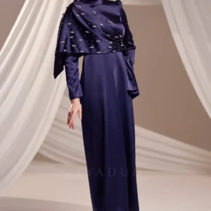 Mirelle Modest Formal Dress - Stone-embellished Draped 2026