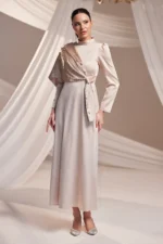 Mirelle Modest Formal Dress - Stone-embellished Draped 2026