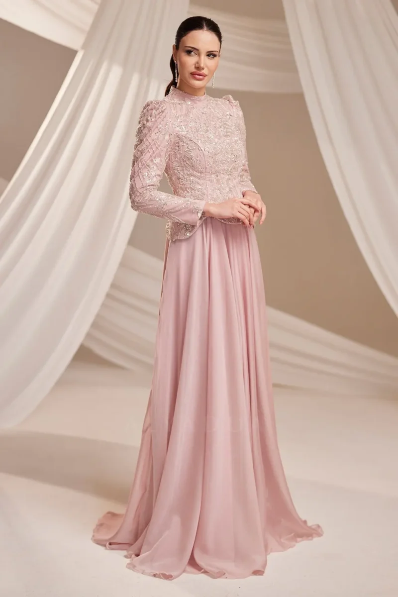 Orvaine Islamic Evening Gown - Chiffon Lace Gown 2026