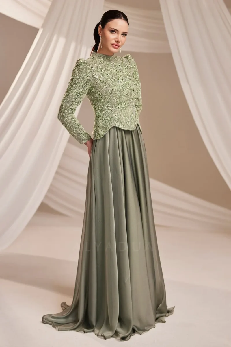 Orvaine Islamic Evening Gown - Chiffon Lace Gown 2026