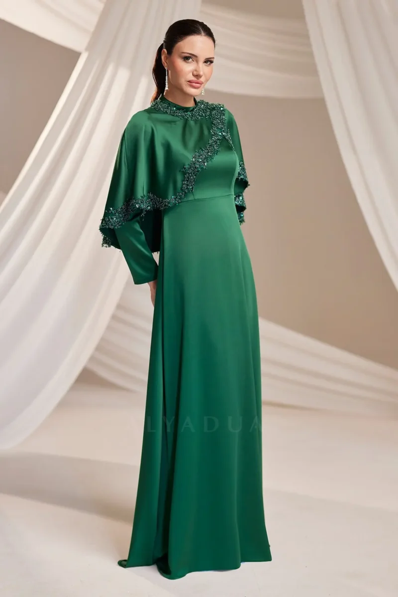 Pellara Modest Formal Dress - Cape-shoulder Embroidery 2026