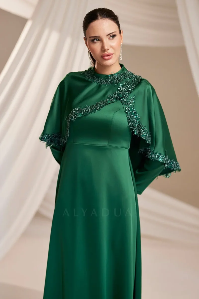 Pellara Modest Formal Dress - Cape-shoulder Embroidery 2026