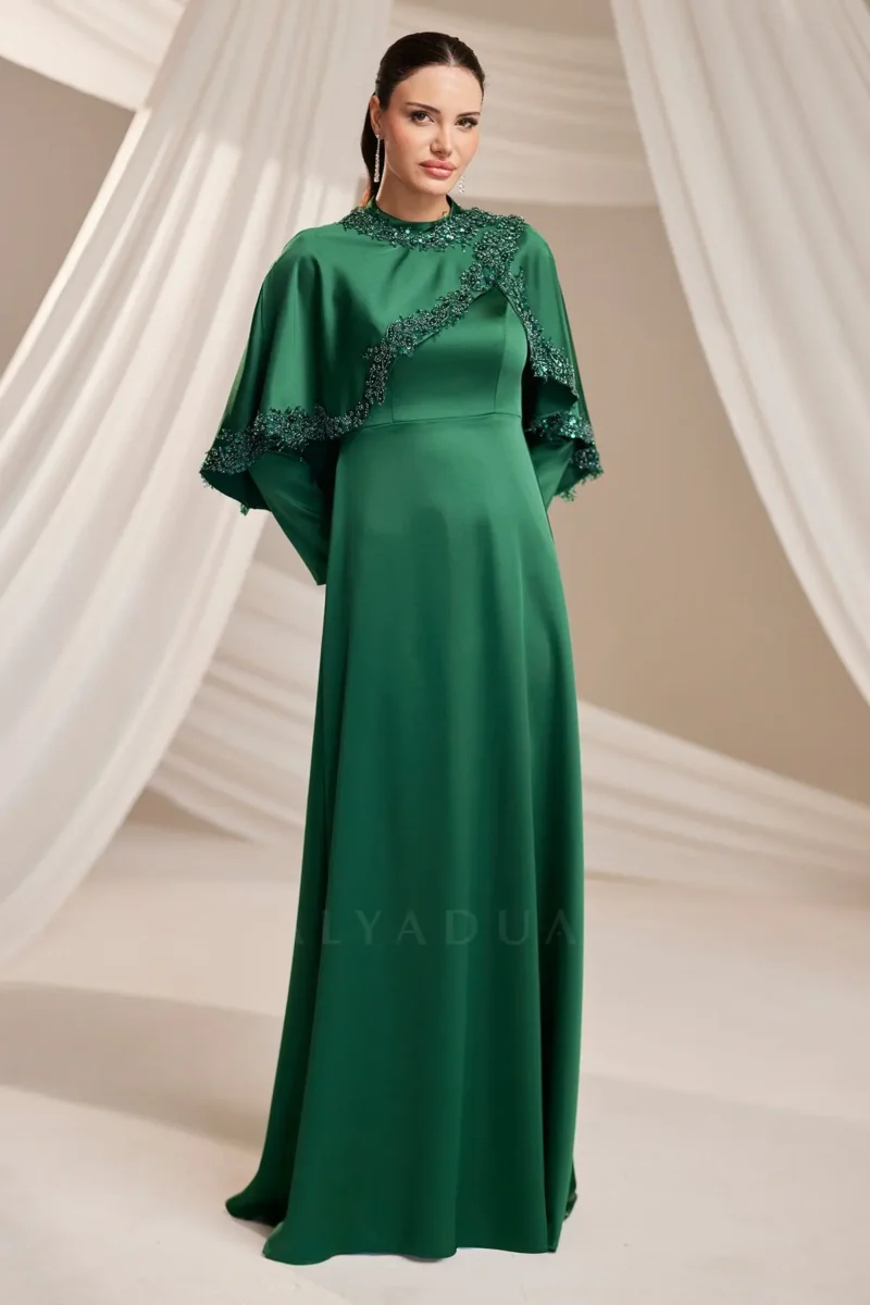Pellara Modest Formal Dress - Cape-shoulder Embroidery 2026
