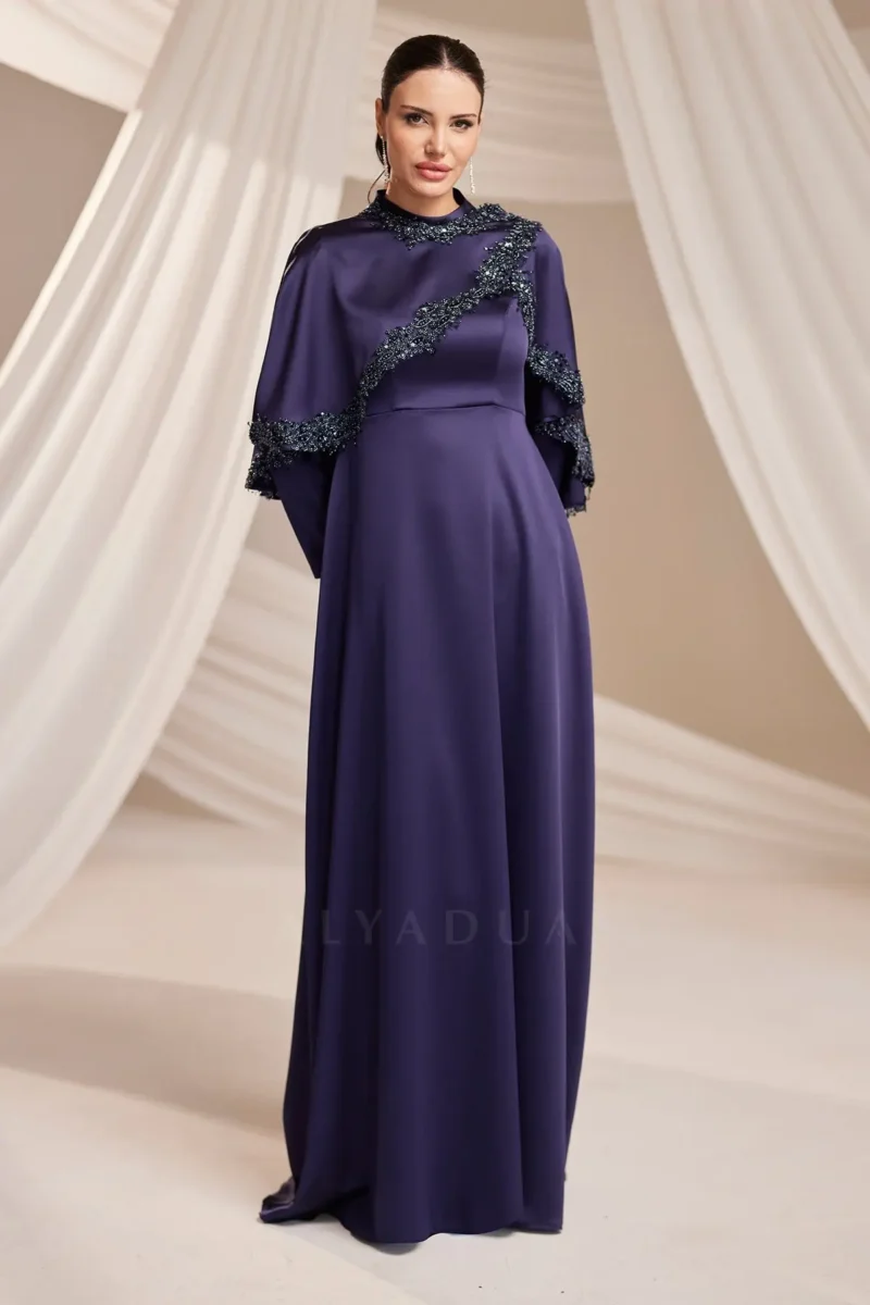 Pellara Modest Formal Dress - Cape-shoulder Embroidery 2026