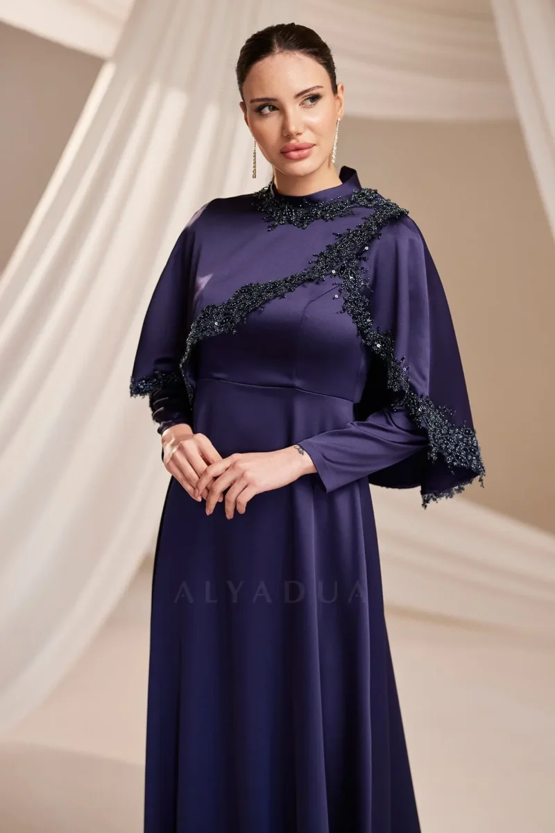 Pellara Modest Formal Dress - Cape-shoulder Embroidery 2026