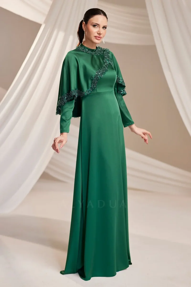 Pellara Modest Formal Dress - Cape-shoulder Embroidery 2026