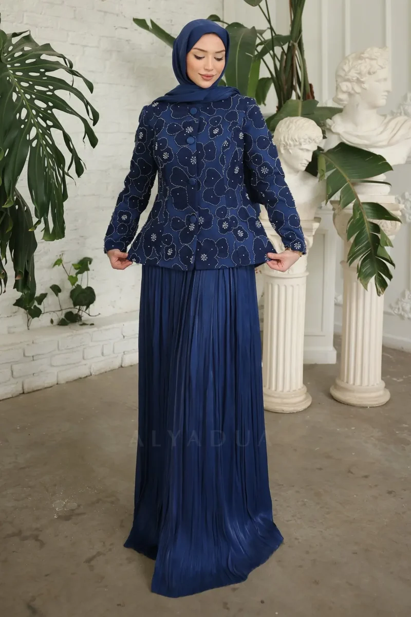 Pellenne Modest Evening Gown - Pleated Skirt Jacket 2026