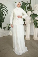 Pellenne Modest Evening Gown - Pleated Skirt Jacket 2026