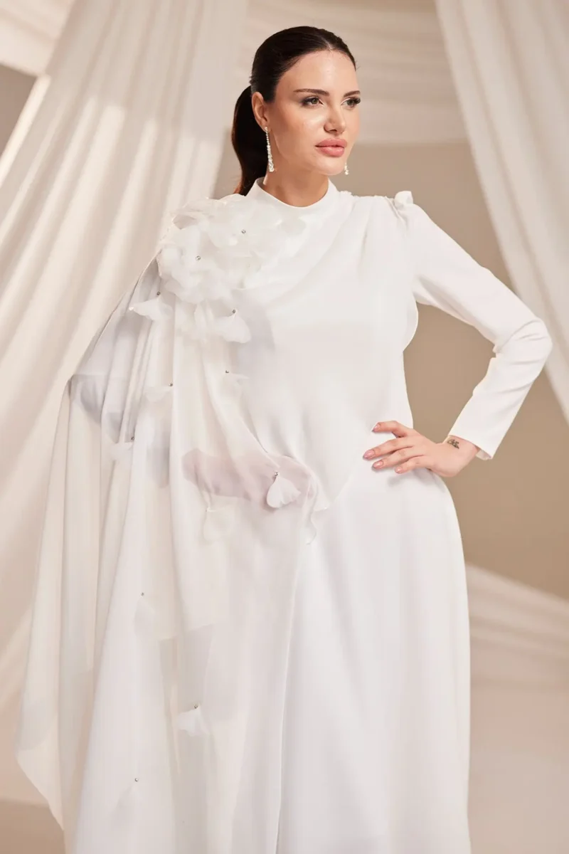 Pelourne Islamic Evening Gown - Cape 3d Florals 2026