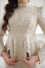 Pelvaine Modest Evening Gown - Lace Peplum Mermaid 2026