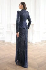 Pelvaine Modest Evening Gown - Lace Peplum Mermaid 2026