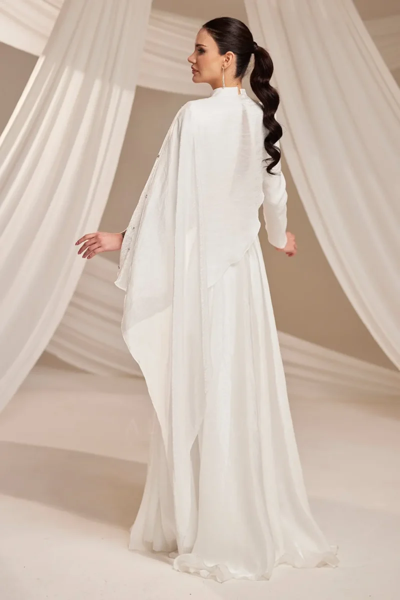 Quelvine Islamic Evening Gown - Asymmetric Layered Bodice 2026