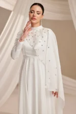 Quelvine Islamic Evening Gown - Asymmetric Layered Bodice 2026